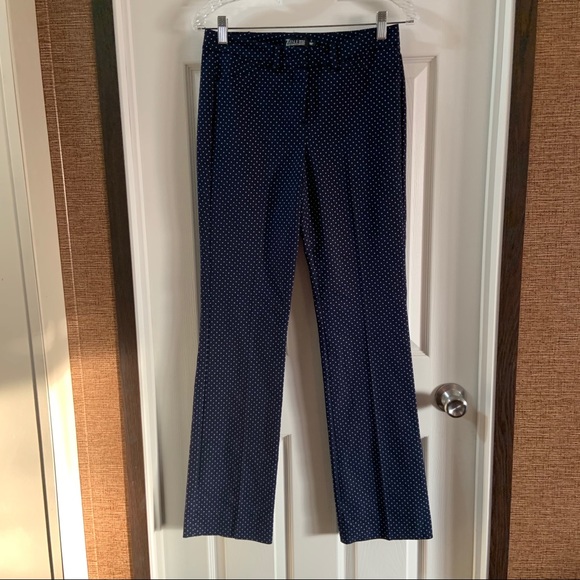 NWT 7th Avenue NY&Co Navy Polka Dot Trouser Pants size 2 - Picture 1 of 11